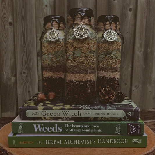 The Green Witch XL Spell Bottle | Anti-theft, Grounding + Protection | Green Witchcraft + Earth Magick