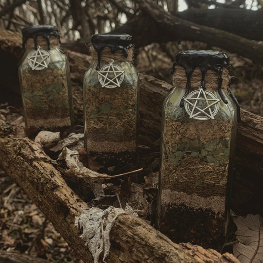 The Green Witch XL Spell Bottle | Anti-theft, Grounding + Protection | Green Witchcraft + Earth Magick