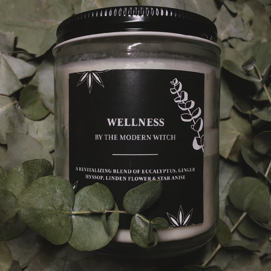 Wellness Spell Candle (8oz) | Eucalyptus, Ginger + Star Anise | Focus + Clarity | Handmade with Soy Wax