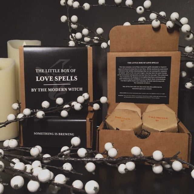 The Little Box of Love Spells | Set of 4 Mini Spell Candles | Handmade with Soy Wax