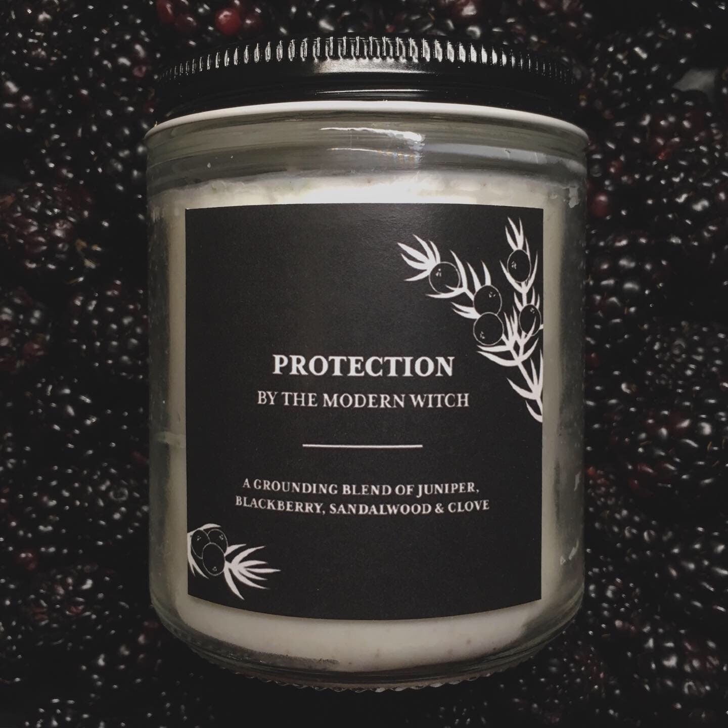 Protection Spell Candle [8oz] | Sandalwood, Blackberry + Clove | Shielding + Warding | Handmade with Soy Wax